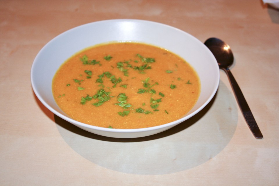 Butternußkürbis Suppe mit Curry